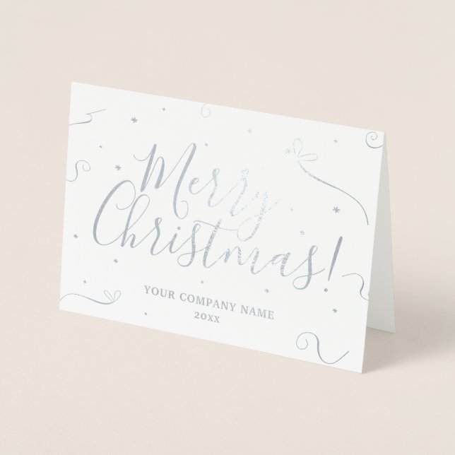 Säsonhälsningar Silver Company Foil Card Folierat Kort (Framsida)
