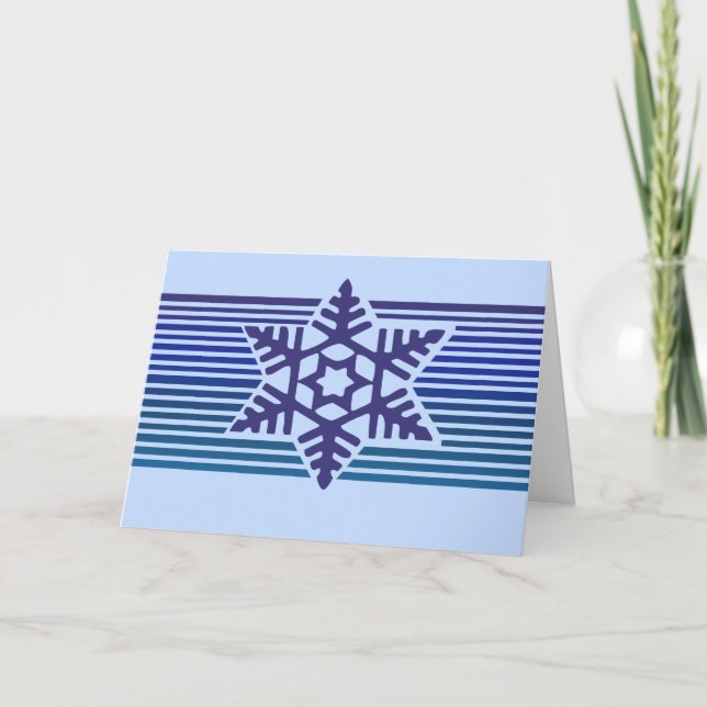 Säsonhälsningar snöflake helgkort (Framsida)