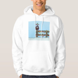 Säsonhälsningar Tecknad Bird on Fence Hoodie