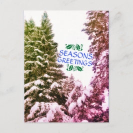 SÄSONHÄLSNINGAR TRÄD ANTIQUE POSTCARD VYKORT