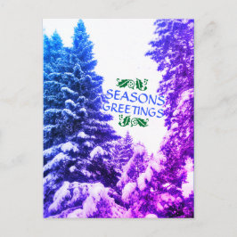 SÄSONHÄLSNINGAR TRÄD LILA POSTCARD VYKORT