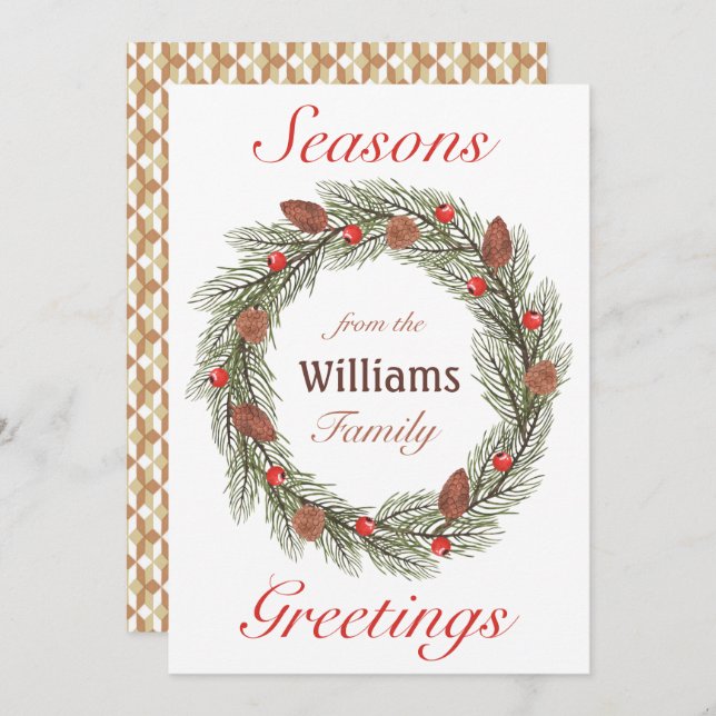 Säsonhälsningar Vattenfärgning Utandningsjul Julkort (Fram/baksida)