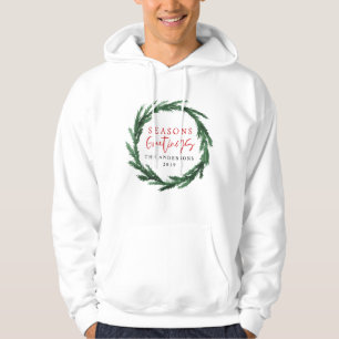 Säsonhälsningar vattenfärgsutandningmodern helgdag hoodie