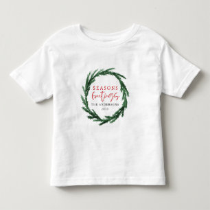 Säsonhälsningar vattenfärgsutandningmodern helgdag t shirt