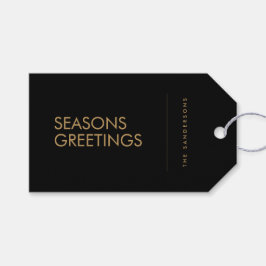 Säsonhälsningarna Black och Guld Helgdag Presentetikett