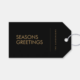 Säsonhälsningarna Black och Guld Helgdag Presentetikett
