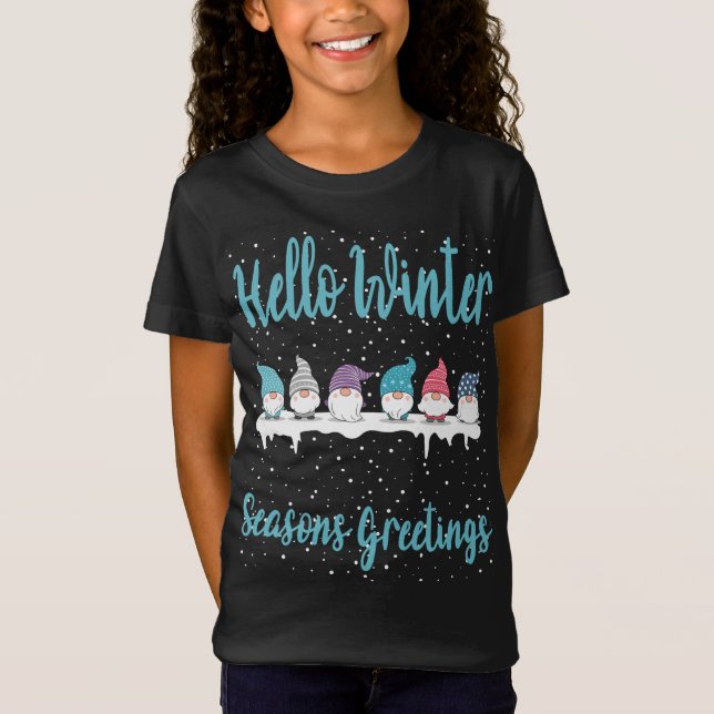 Säsonhälsningarna Gnomes jul T Shirt (Framsida)