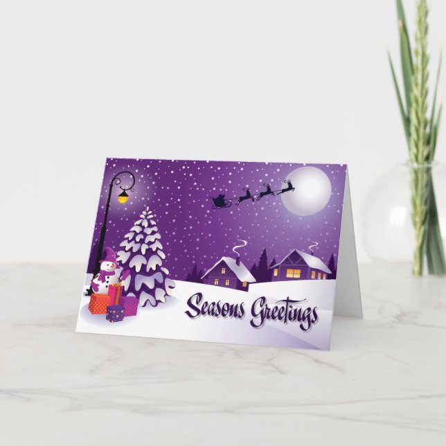 Säsonhälsningarna snögubbe helgkort (Framsida)