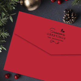 Säsonhälsningars Personlig Family Namn Helgdag Självfärgande Stämpel