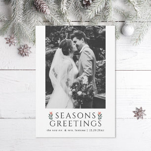 Säsonhälsningars Poinsettia Photo Julkort