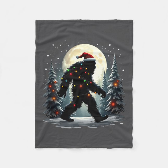 Sasquatch 67 Santa Bigfoot Christmas Tree Funny  Fleecefilt (Framsidan)