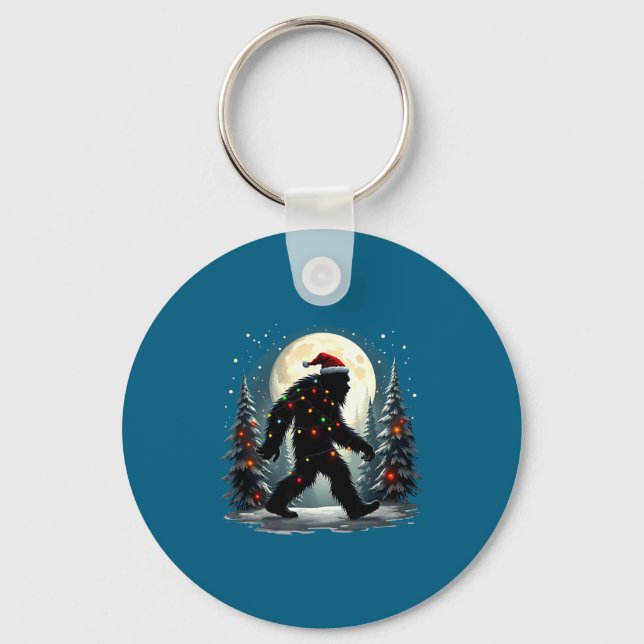 Sasquatch 67 Santa Bigfoot Christmas Tree Funny  Nyckelring (Framsida)
