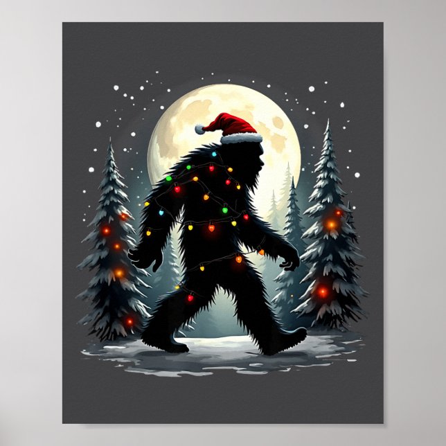 Sasquatch 67 Santa Bigfoot Christmas Tree Funny  Poster (Framsidan)
