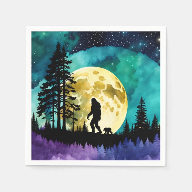 Sasquatch and Bear on the Berge *personalize* Pappersservett (Framsidan)
