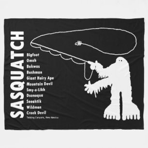 Sasquatch Angler Petroglyf Fleecefilt