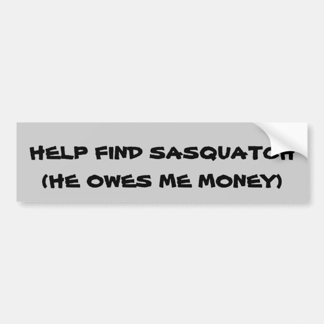 Sasquatch är skyldig mig pengar bildekal (Framsidan)