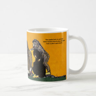 Sasquatch arbeta i trädgården kaffemugg