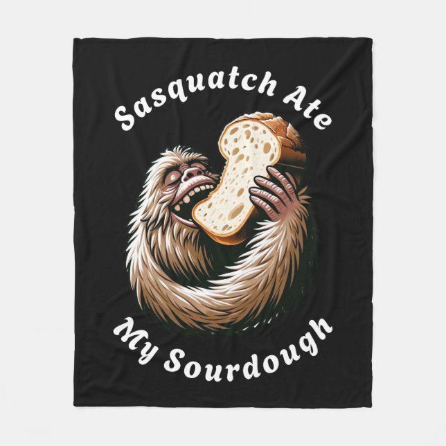 Sasquatch Ate My Sourdough Fleecefilt (Framsidan)