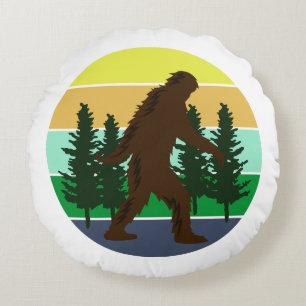 Sasquatch Believer   Vintage Sunset Bigfoot Rund Kudde