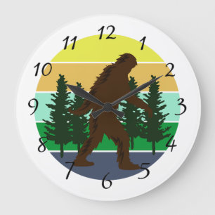 Sasquatch Believer Vintage Sunset Bigfoot Stor Klocka