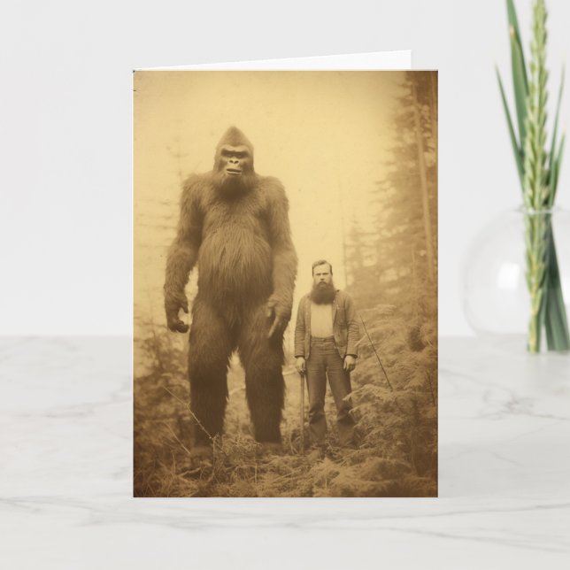 Sasquatch/Big Foot-hälsningskort, kryptider Kort (Framsida)