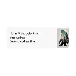 Sasquatch Big Foot Legend Art Returadress Etikett