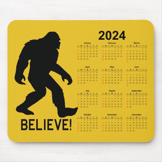 Sasquatch (Bigfoot) 2024-kalender Musmatta (Framsidan)