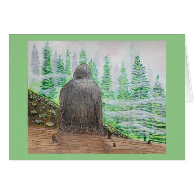 Sasquatch Bigfoot art - "Master of his Domain" Hälsningskort (Framsidan Horizontal)