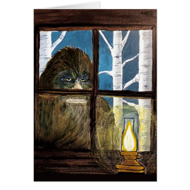 Sasquatch Bigfoot Art - People Watcher Hälsningskort (Framsidan)
