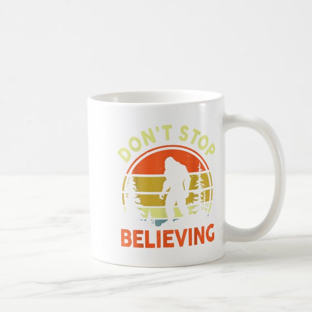 Sasquatch Bigfoot Don't Stop Believing Funny Bigfo Kaffemugg (Höger)