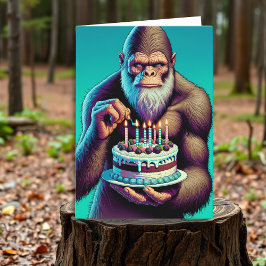 Sasquatch Bigfoot Funny Birthday Kort