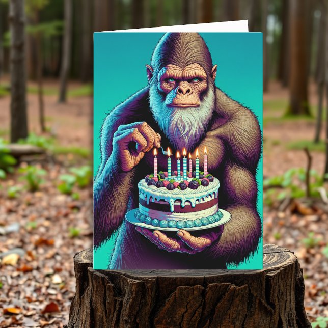 Sasquatch Bigfoot Funny Birthday Kort (Skapare uppladdad)