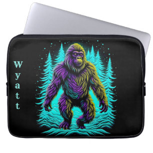 Sasquatch Bigfoot in Teal and Black Personlig Laptop Fodral