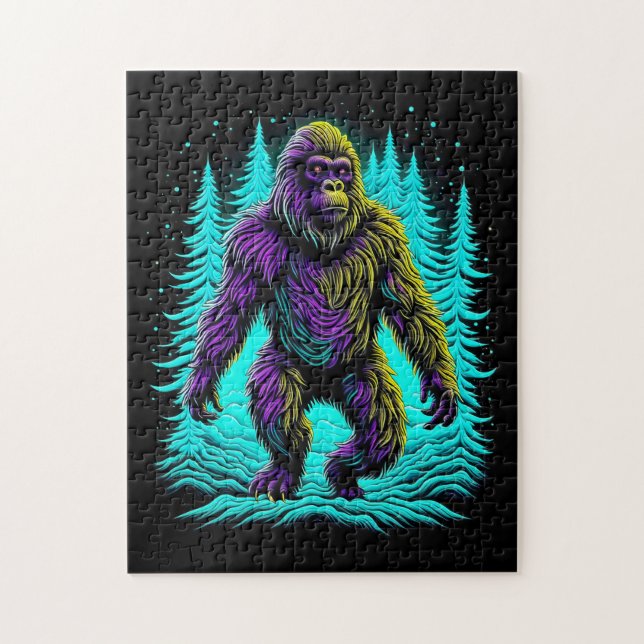 Sasquatch Bigfoot in Teal and Black Pussel (Vertikal)