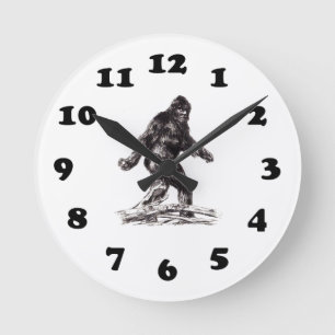 Sasquatch Bigfoot Rund Klocka
