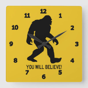 Sasquatch (Bigfoot) tror du! Fyrkantig Klocka