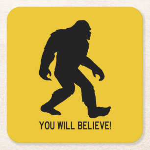 Sasquatch (Bigfoot) tror du! Underlägg Papper Kvadrat