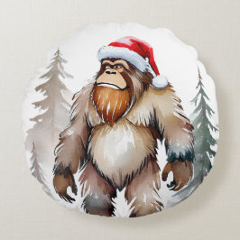 Sasquatch Bigfoot Yeti jul Rund Kudde