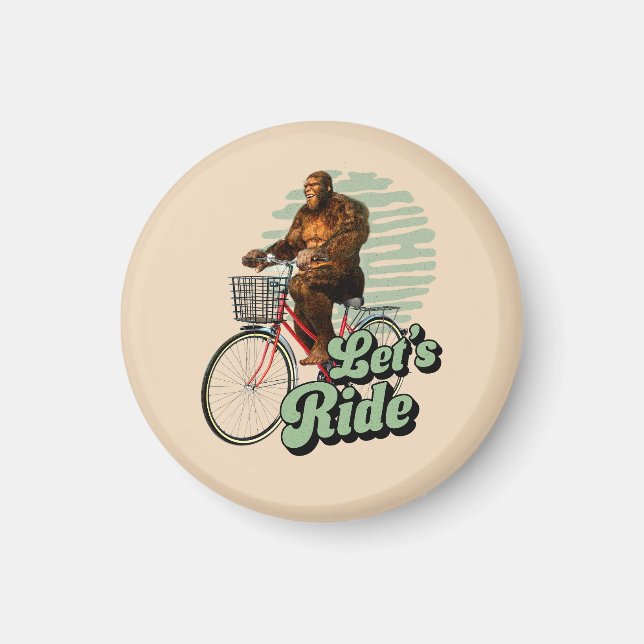 Sasquatch Bike Ride Skogsäventyr Magnet (Framsidan)
