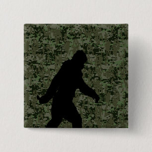 Sasquatch Black Silhouette Digital Camouflage Knapp