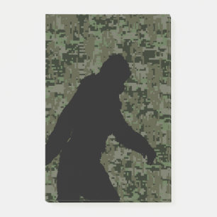 Sasquatch Black Silhouette Digital Camouflage Post-it Block
