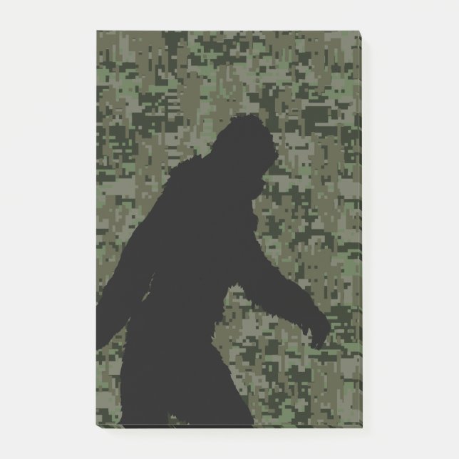 Sasquatch Black Silhouette Digital Camouflage Post-it Block (Framsida)
