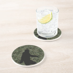 Sasquatch Black Silhouette Digital Camouflage Underlägg