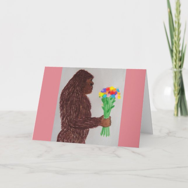 Sasquatch blommakärlek helgkort (Framsida)
