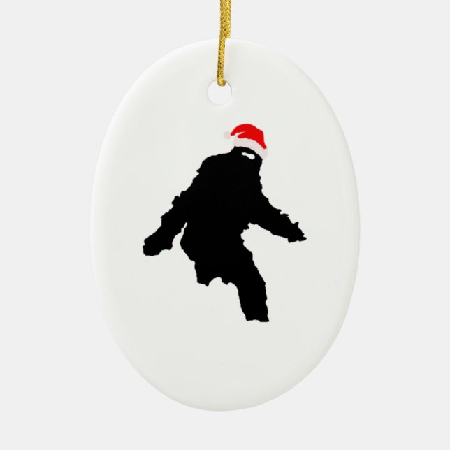 Sasquatch Claus Julgransprydnad Keramik (Framsidan)