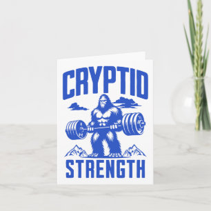 Sasquatch Cryptidstyrka som lyfter Humor Monochrom Kort