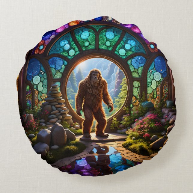 Sasquatch Dimensional Portal Rund Kudde (Baksidan)