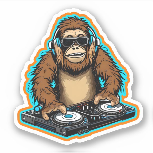 Sasquatch DJ Vinyl Klistermärken (Framsida)