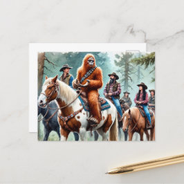 Sasquatch Enjoys a Group Trail Ride Vykort