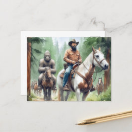 Sasquatch Enjoys a Trail Ride Vykort